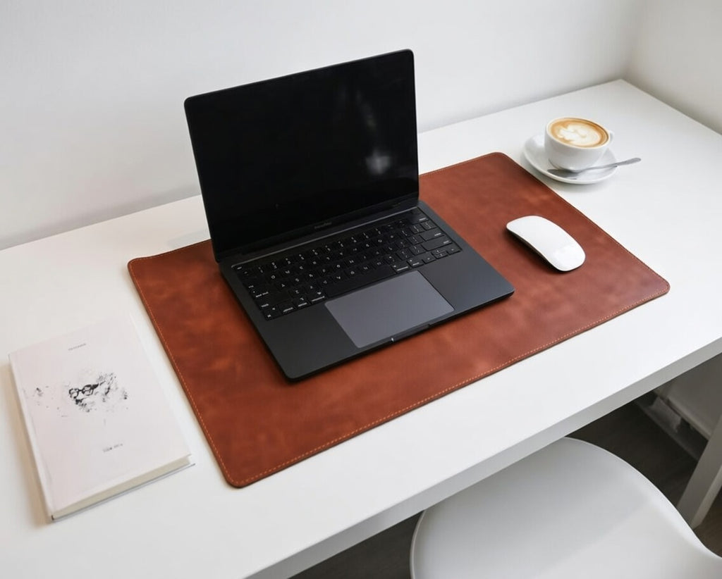 Grand Tapis de Bureau en Cuir PU – 2 Tailles Disponibles | Protection Ordinateur, Clavier et Souris